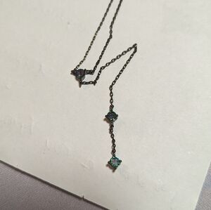 Oomiay Black Gold Mystic Topaz Drop Necklace
